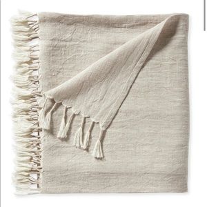 Serena and Lily Topanga Linen Throw Blanket in Ivory